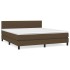Cama box spring con colchón tela marrón oscuro 180x200