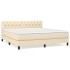 Cama box spring con colchón tela color crema 160x200