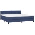 Cama box spring con colchón tela azul 200x200