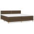 Cama box spring con colchón tela marrón oscuro 200x200