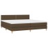 Cama box spring con colchón tela marrón oscuro 200x200