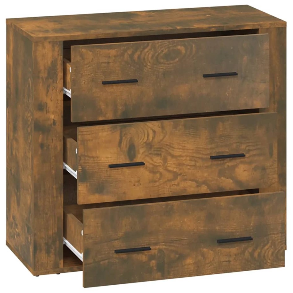 Aparador madera contrachapada color roble ahumado 80x33x70