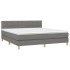 Cama box spring con colchón tela gris oscuro 180x200