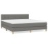 Cama box spring con colchón tela gris oscuro 160x200