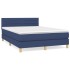 Cama box spring con colchón tela azul 140x190