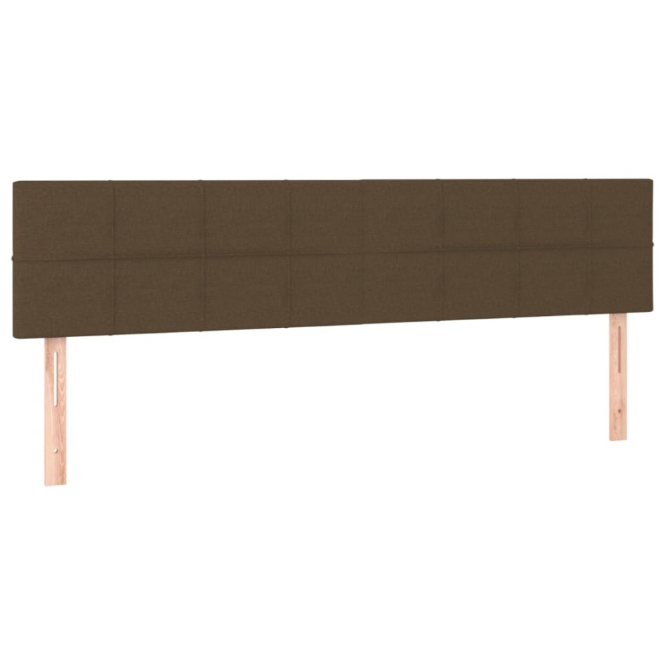 Cama box spring con colchón tela marrón oscuro 180x200