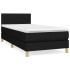 Cama box spring con colchón tela negro 80x200