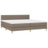 Cama box spring con colchón tela gris taupe 200x200