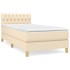 Cama box spring con colchón tela color crema 80x200