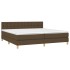 Cama box spring con colchón tela marrón oscuro 200x200