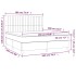 Cama box spring colchón y LED terciopelo rosa 180x200