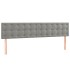 Cama box spring con colchón terciopelo gris claro 160x200