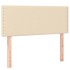 Cama box spring con colchón y LED tela crema 90x190