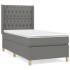 Cama box spring con colchón tela gris oscuro 100x200