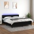 Cama box spring con colchón LED tela negro 180x200