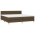 Cama box spring con colchón LED tela marrón oscuro 200x200
