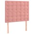 Cama box spring con colchón terciopelo rosa 90x200