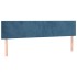 Cama box spring con colchón terciopelo azul oscuro 200x200