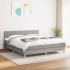 Cama box spring con colchón tela gris claro 160x200