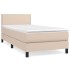 Cama box spring con colchón cuero sintético capuchino