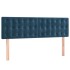 Cama box spring con colchón terciopelo azul oscuro 140x190