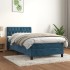 Cama box spring con colchón terciopelo azul oscuro 100x200
