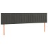 Cama box spring con colchón terciopelo gris oscuro 200x200