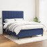 Cama box spring con colchón tela azul 140x190
