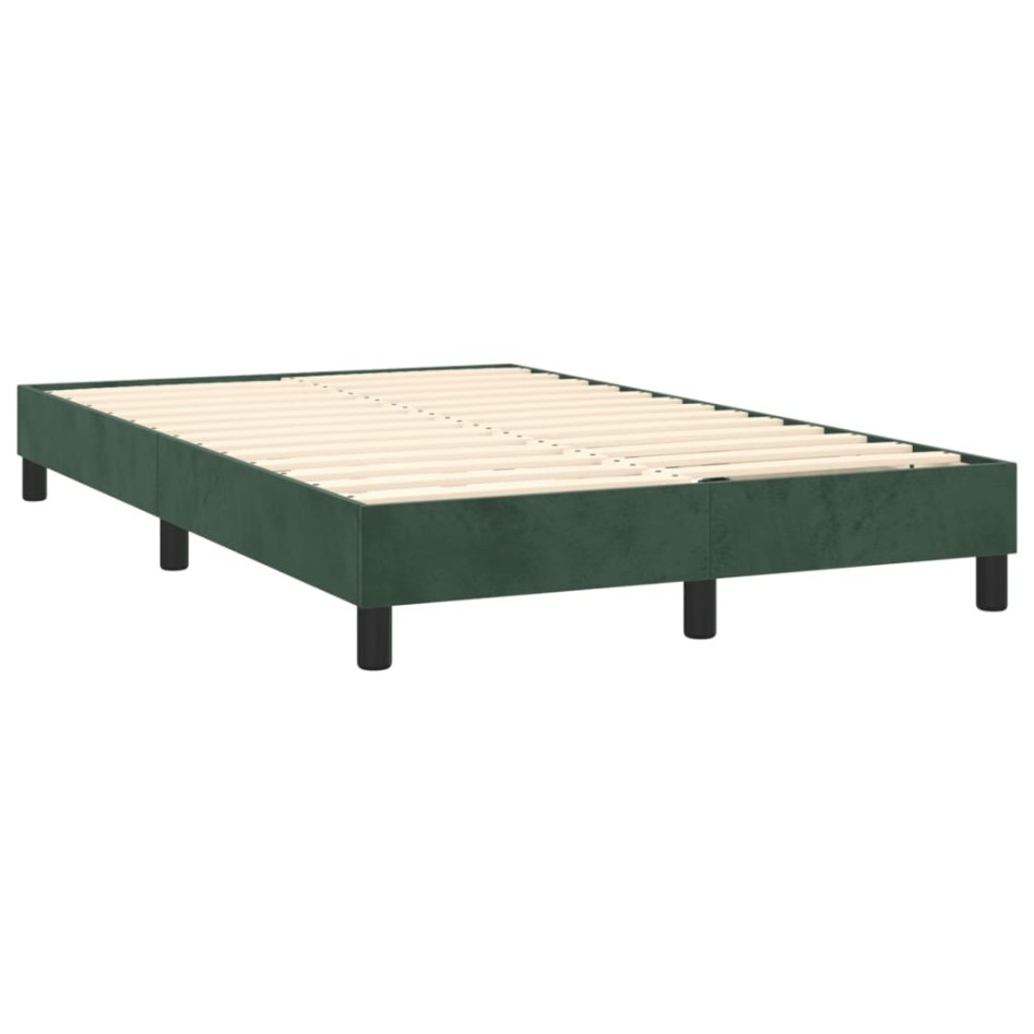 Cama box spring con colchón terciopelo verde oscuro 120x200