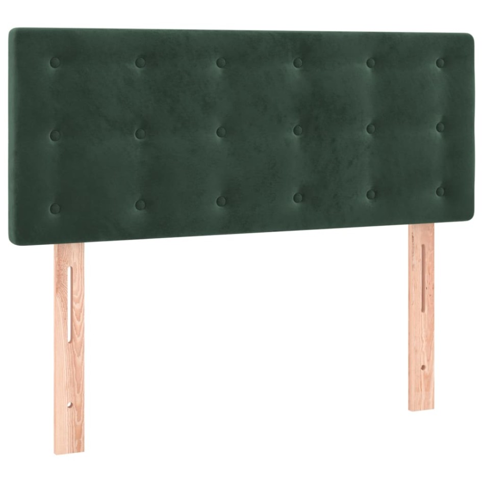 Cama box spring con colchón terciopelo verde oscuro 120x200