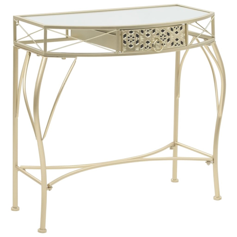 Mesa auxiliar estilo francés metal 82x39x76 cm