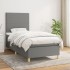 Cama box spring con colchón tela gris oscuro 100x200