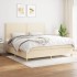 Cama box spring con colchón tela color crema 200x200
