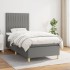 Cama box spring con colchón tela gris oscuro 90x200
