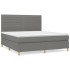 Cama box spring con colchón tela gris oscuro 160x200