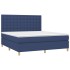 Cama box spring con colchón tela azul 160x200