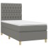 Cama box spring con colchón tela gris oscuro 100x200