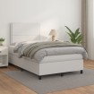 Cama box spring con colchón cuero sintético blanco 120x200 cm