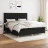 Cama box spring con colchón tela negro 160x200
