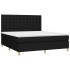 Cama box spring con colchón tela negro 160x200