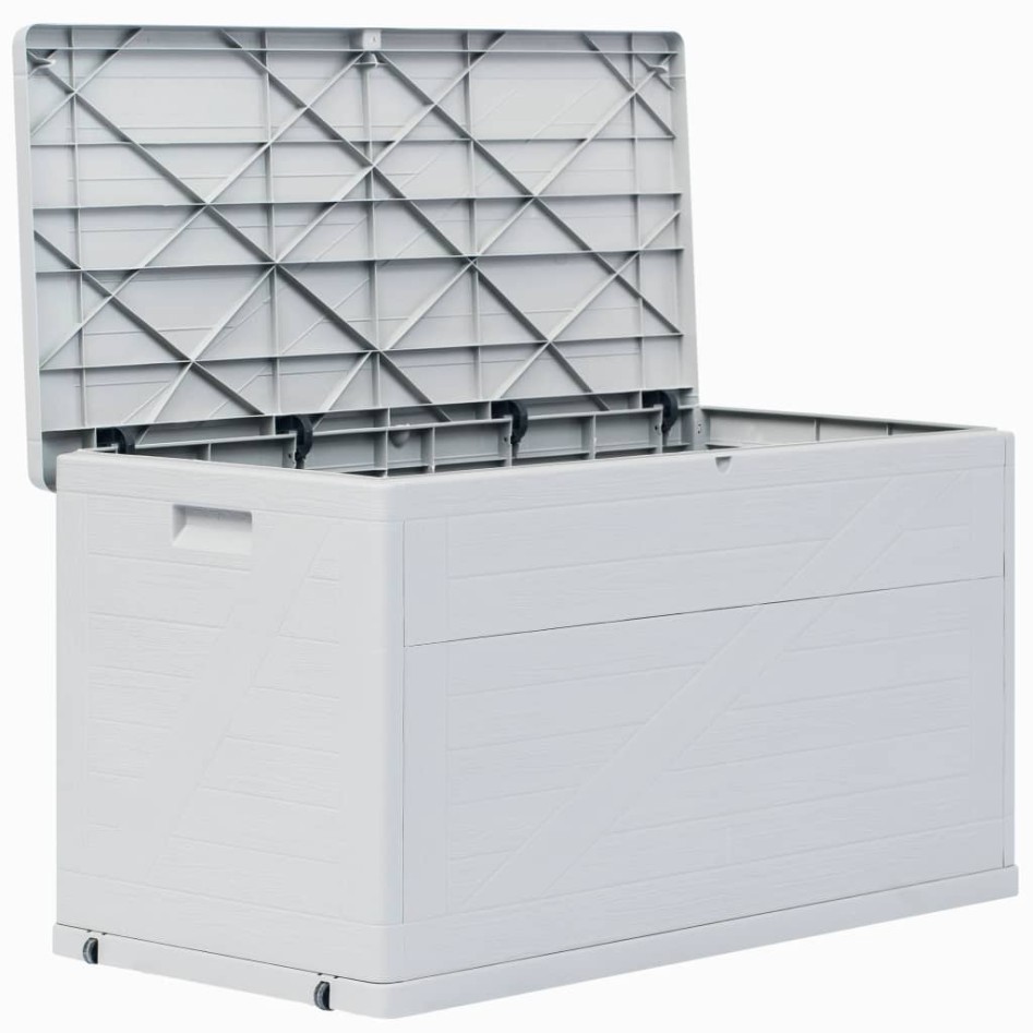 Caja de almacenamiento de jardín 420 L gris