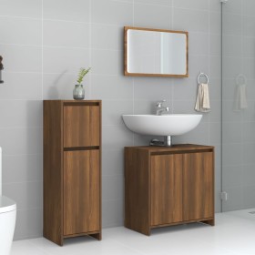 Set de muebles baño 3 pzas madera contrachapada roble