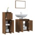 Set de muebles baño 3 pzas madera contrachapada roble
