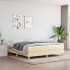 Cama box spring con colchón tela color crema 180x200