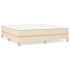 Cama box spring con colchón tela color crema 180x200
