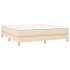 Cama box spring con colchón tela color crema 180x200