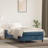 Cama box spring con colchón terciopelo azul oscuro 80x200