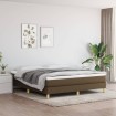Cama box spring con colchón tela marrón oscuro 180x200 cm