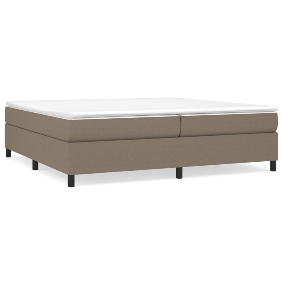Cama box spring con colchón tela gris taupe 200x200