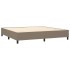 Cama box spring con colchón tela gris taupe 200x200